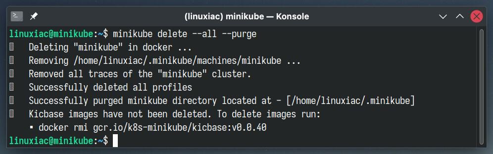 Delete Minikube cluster.