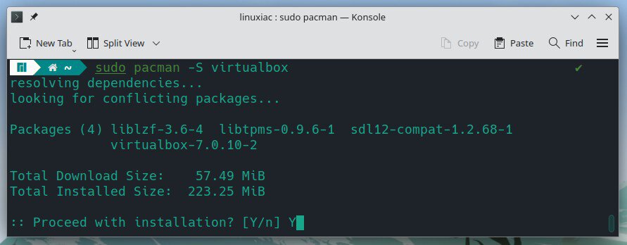 Install VirtualBox on Manjaro Linux.