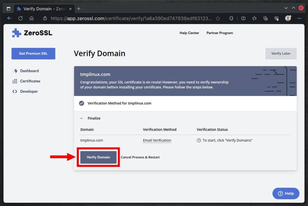 Verify Domain Ownership