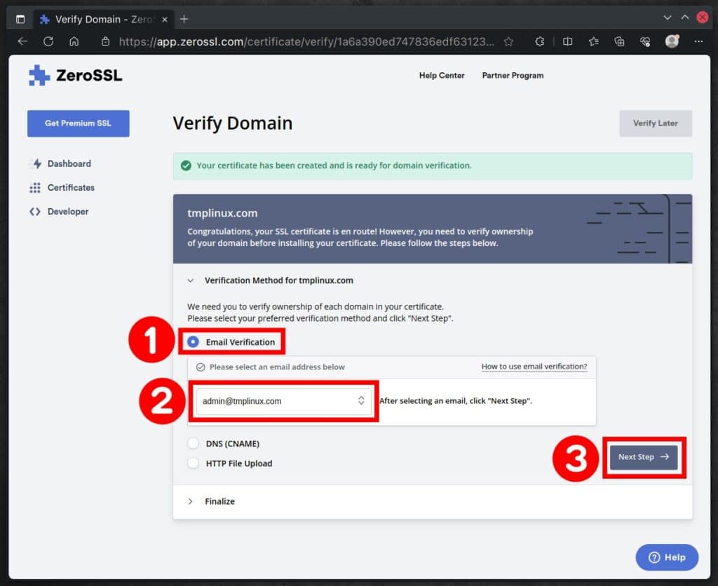 Verify Domain Ownership