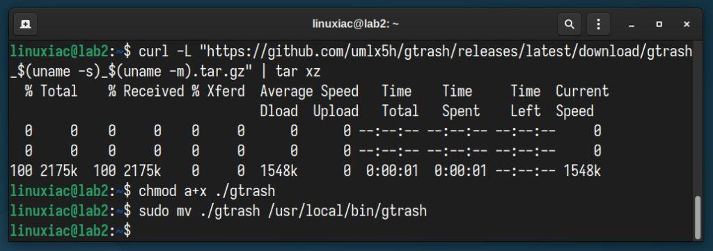 Installing gtrash.