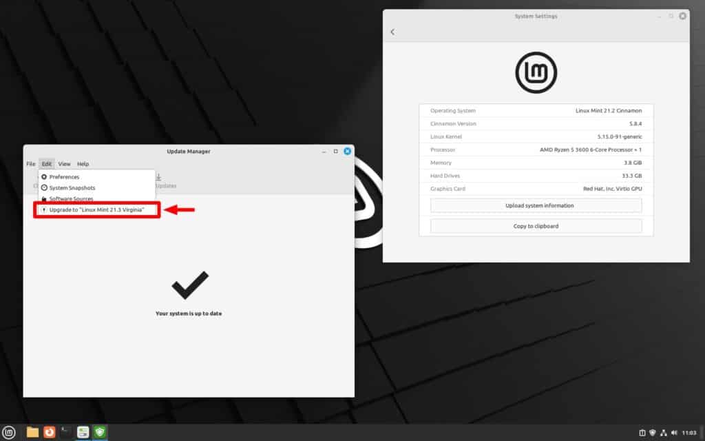 Upgrade to Linux Mint 21.3 from 21.2.
