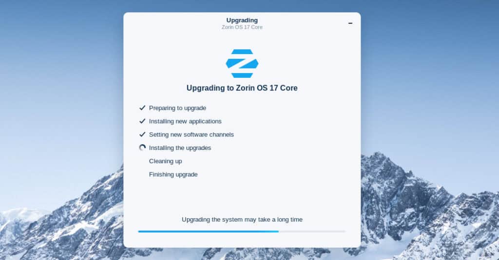 Upgrade to Zorin 17 from Zorin 16.