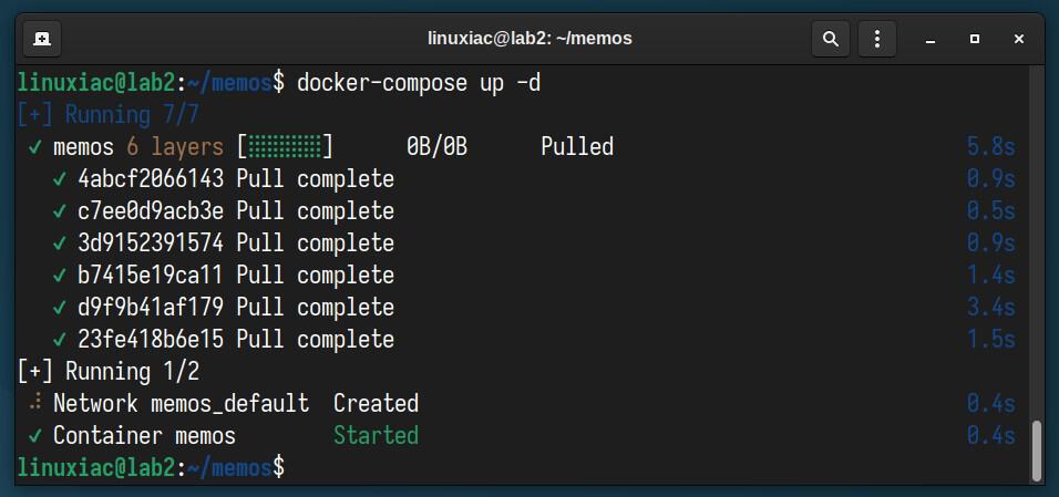 Install Memos note-taking app with Docker Compose.