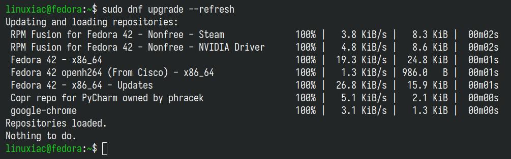 Check for pending updates and apply them if any are available.