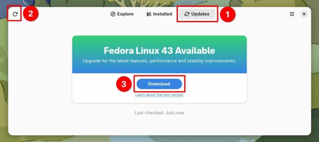 Start downloading the updates.