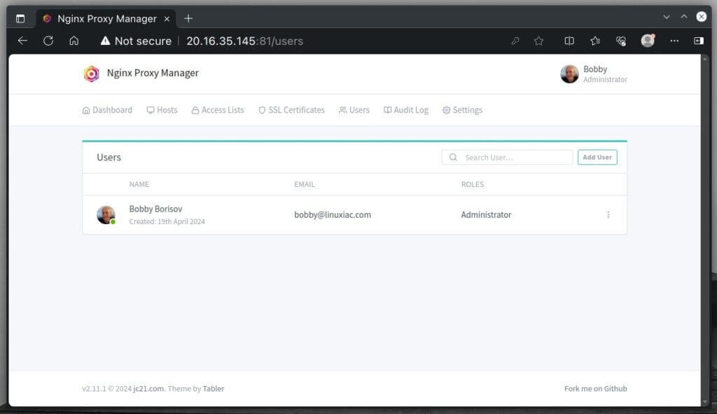 Nginx Proxy Manager users.