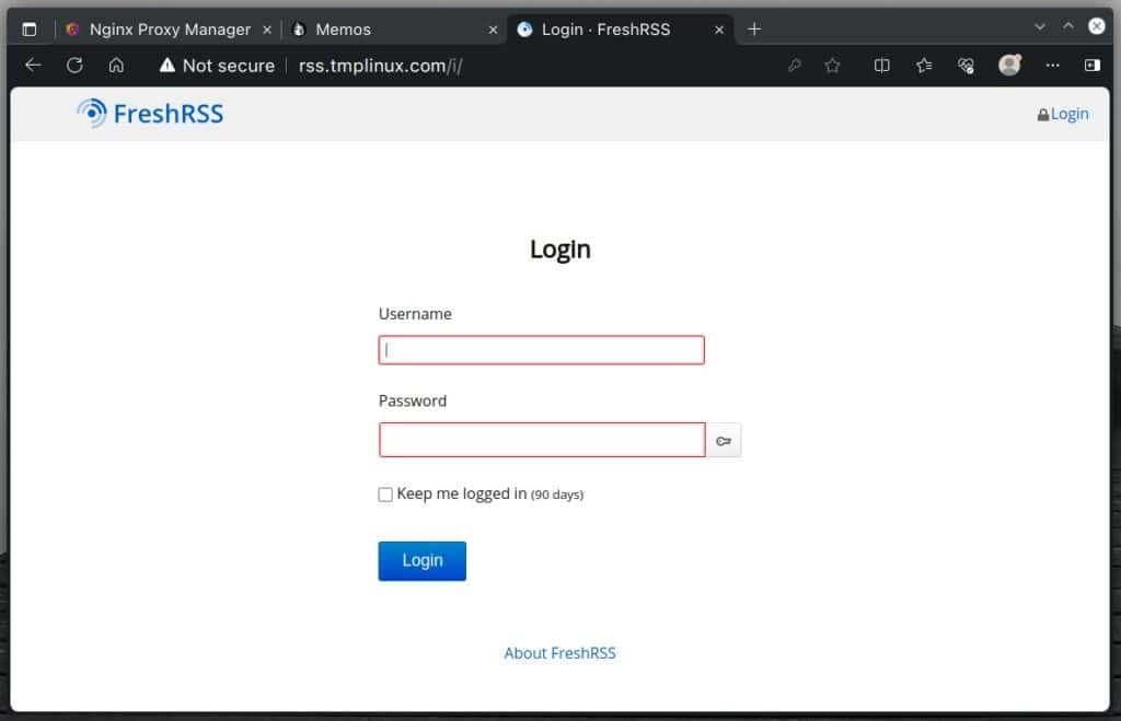 NPM reverse proxy successfully configured.