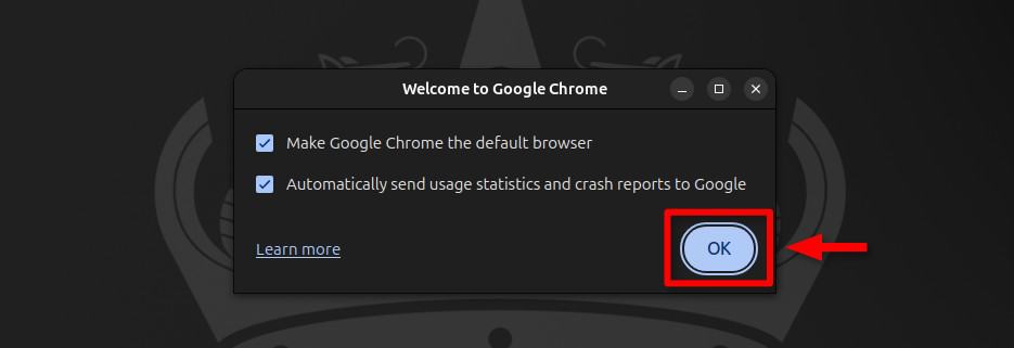 Set up Google Chrome initial settings.