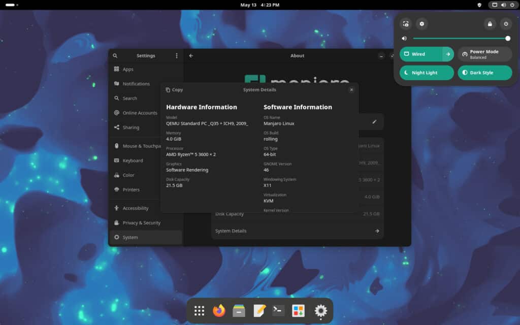 Manjaro 24.0 GNOME 46 Desktop