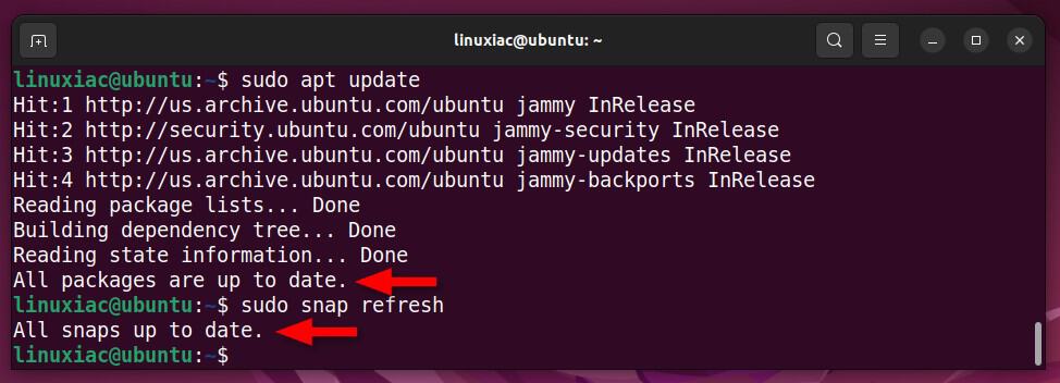 A fully up-to-date Ubuntu 22.04 system.