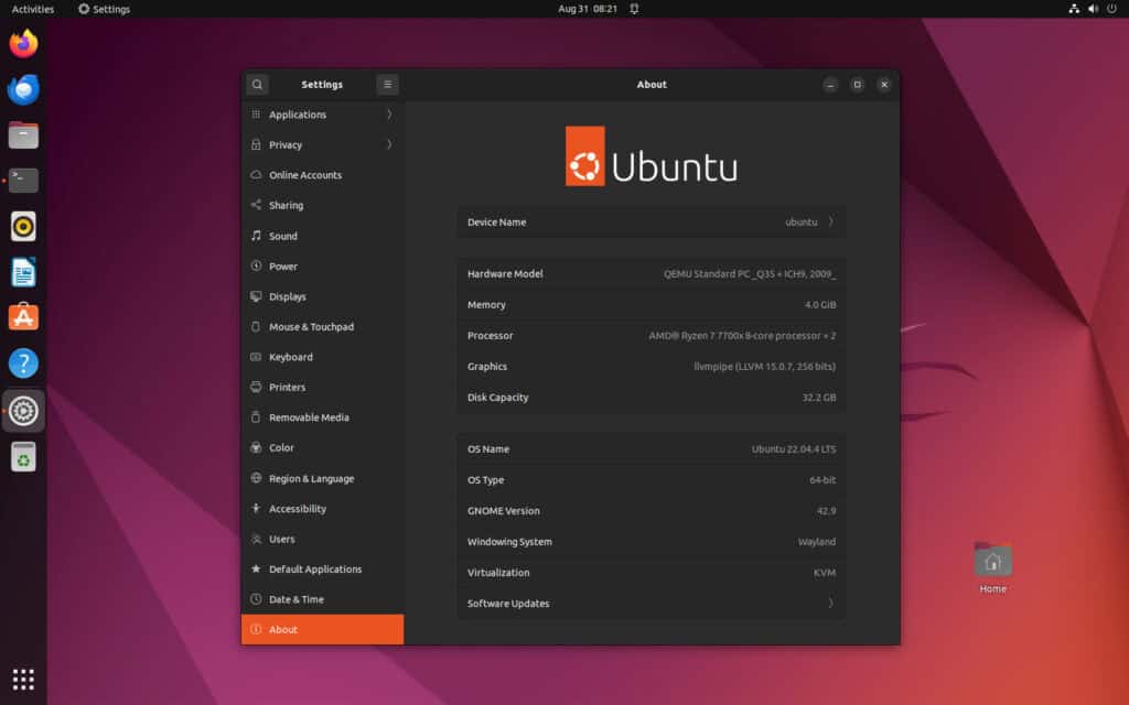 Ubuntu 22.04 LTS (Jammy Jellyfish)