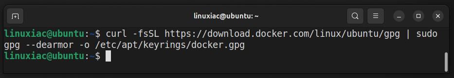 Add Docker’s official GPG key.