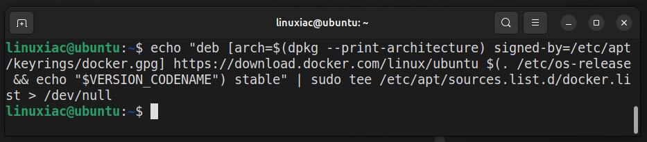 Add the official Docker repository to Ubuntu 24.04 LTS.