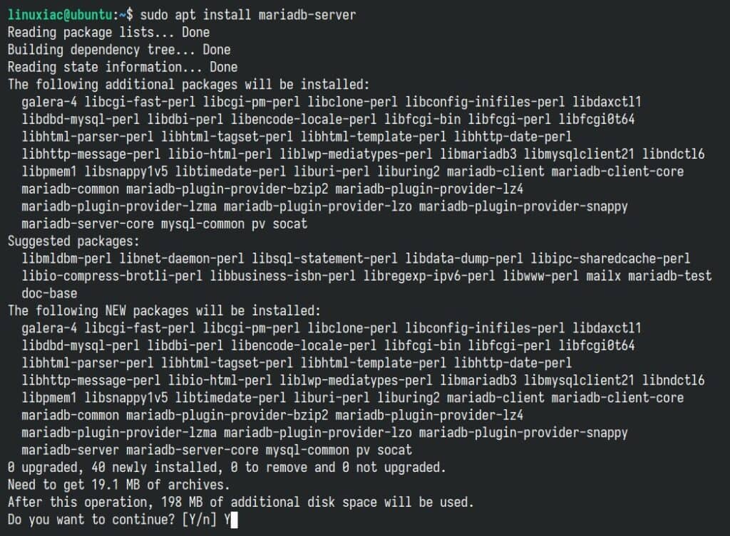 Install MariaDB Server on Ubuntu 24.04 LTS.