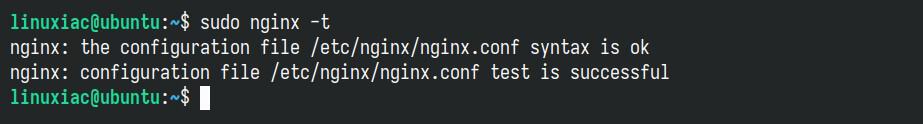 Testing the Nginx configuration.