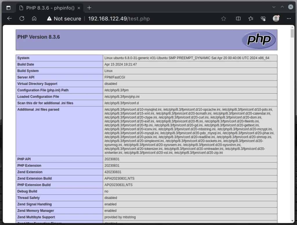 LEMP stack has been successfully installed on Ubuntu 24.04 LTS (Noble Numbat).