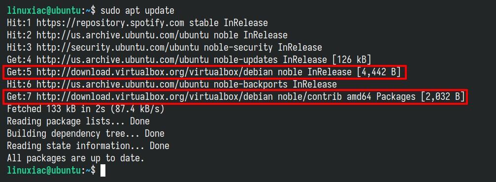 Updating the list of available packages.