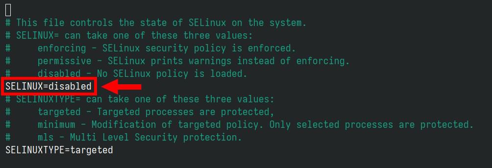 Disable SELinux