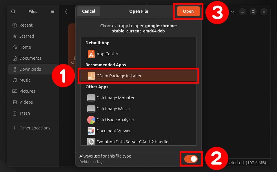 Setting GDebi as a default app for installing DEB files in Ubuntu 24.04.