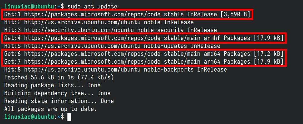 Updating Ubuntu's repositories index.