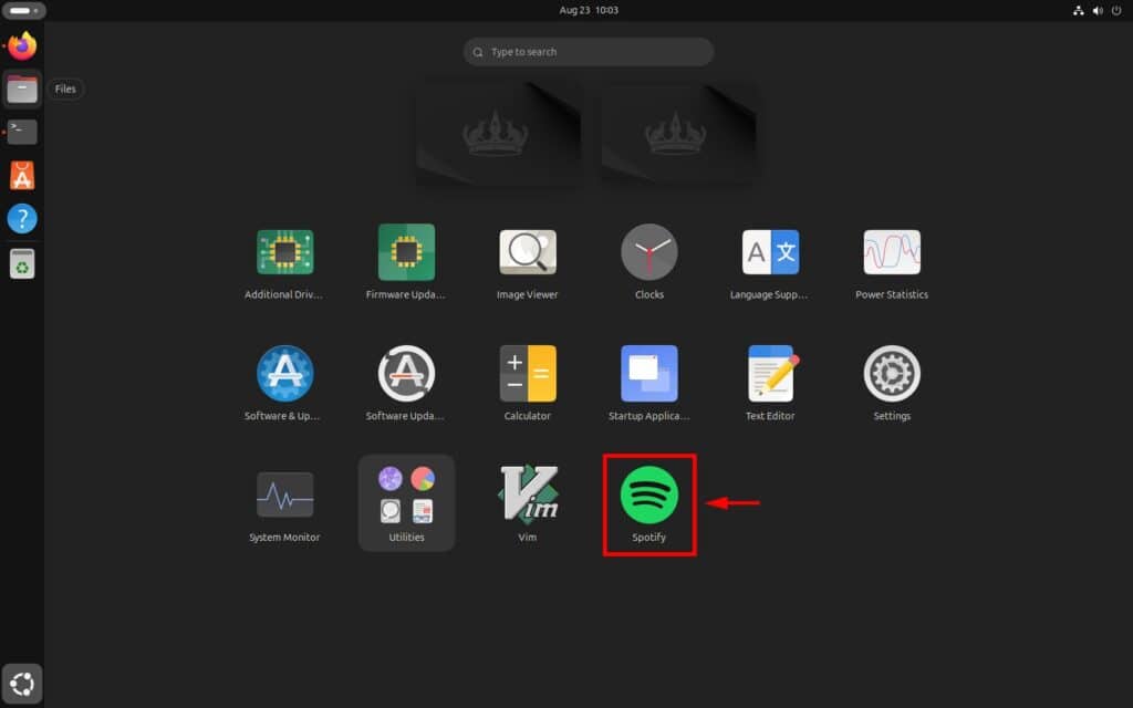 Launch Spotify on Ubuntu 24.04, installed as a Flatpak app.