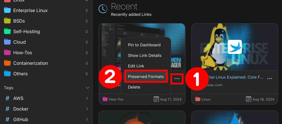 Open preserved formats.