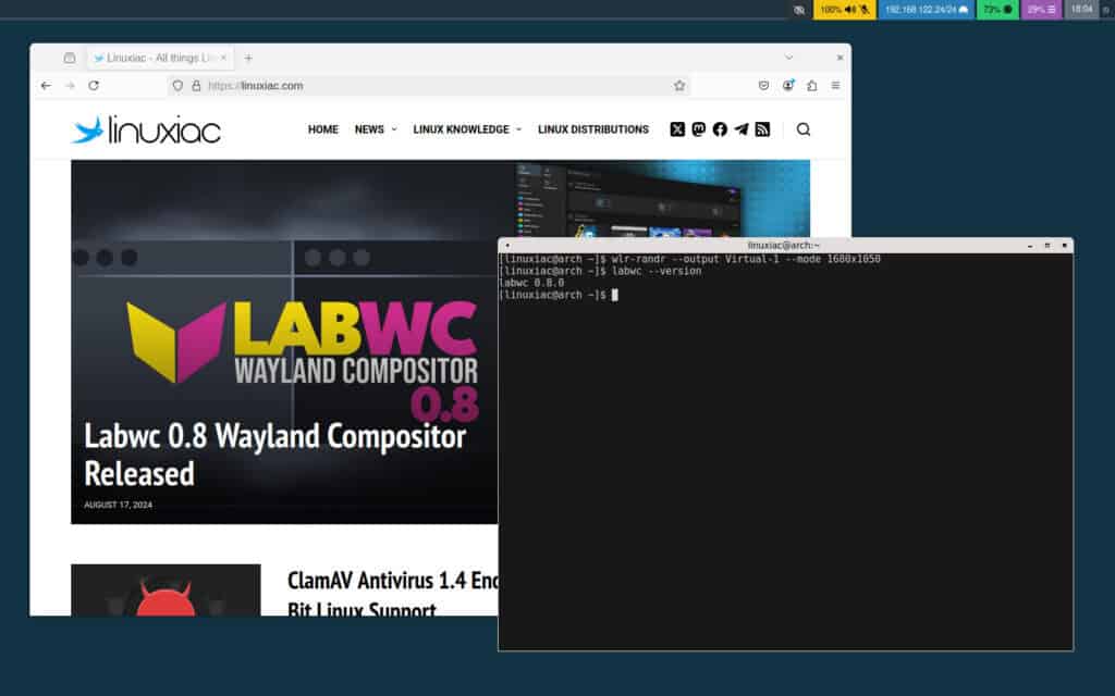 Labwc 0.8 Wayland Compositor