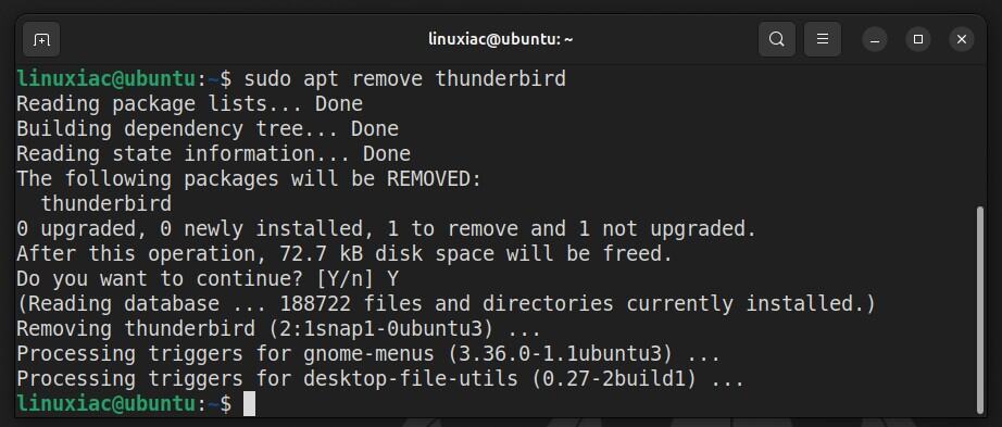 Remove the Ubuntu-ish Thunderbird DEB package.