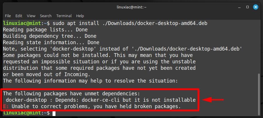 Unmet dependencies error.