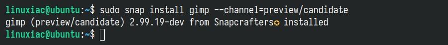 Installing a Snap package from a specific channel.