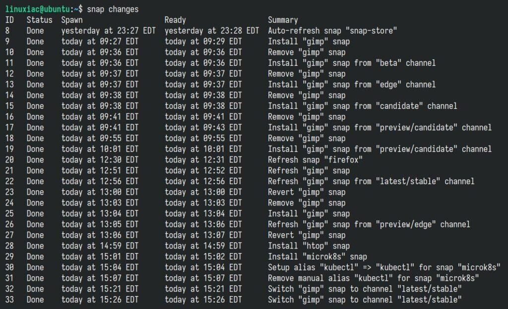 Tracking and managing Snap changes.