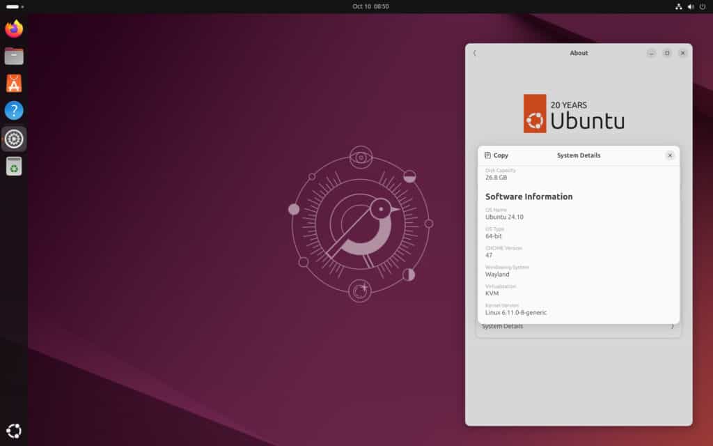 Ubuntu 24.10 (Oracular Oriole)