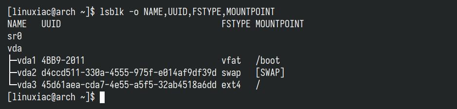 Find partitions' UUID.