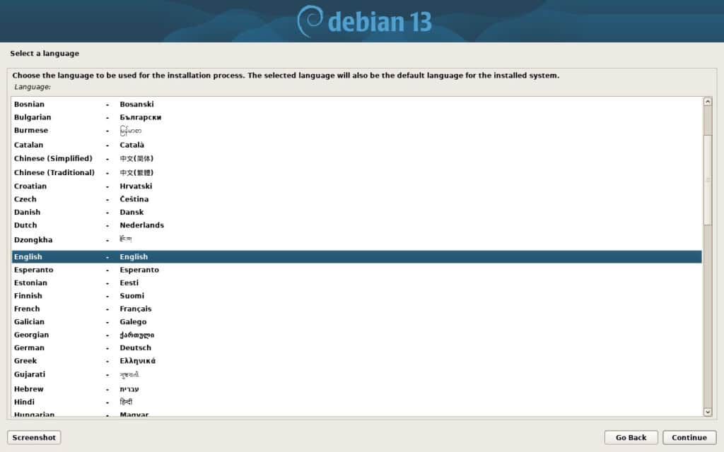 Debian 13 'Trixie' Installer