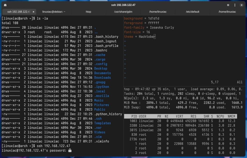 Ghostty GPU-Accelerated Terminal Emulator running on Linux.