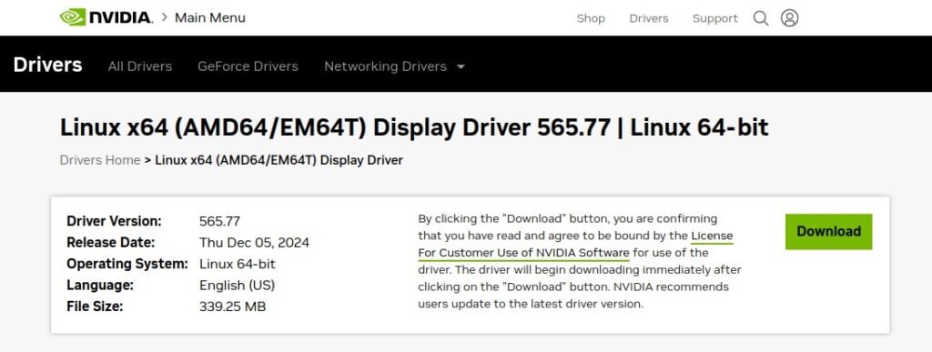 NVIDIA 565.77 GPU Linux Driver for x64 Systems