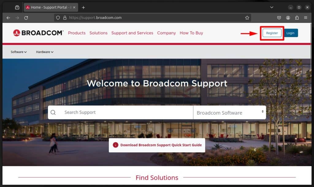 Register for a new Broadcom account.