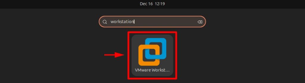 Start VMware Workstation on Ubuntu 24.04 LTS.