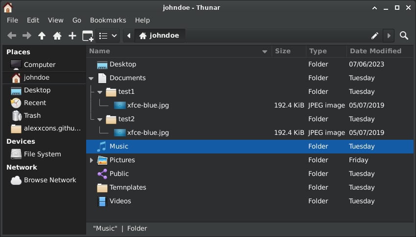 Thunar 4.20 File Manager