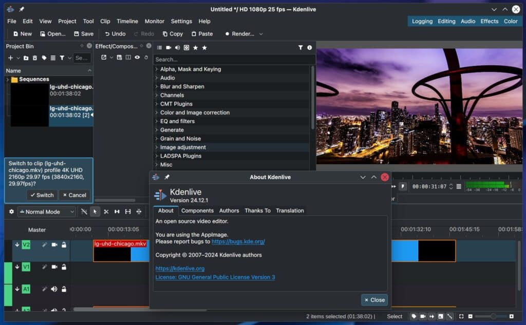 Kdenlive 24.12.1 Video Editor