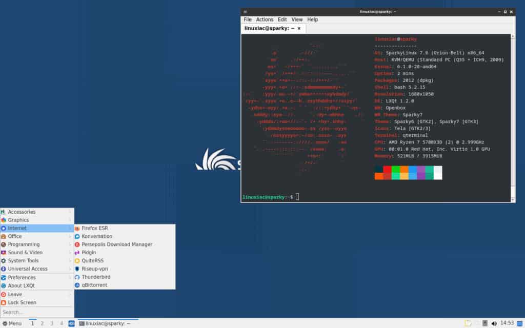 Sparky Linux 7.6 LXQt Desktop