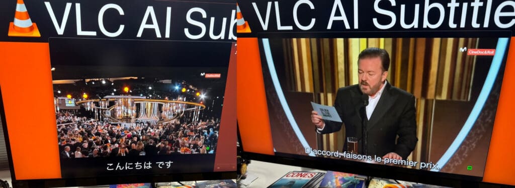 VLC AI-generated real-time subtitles.