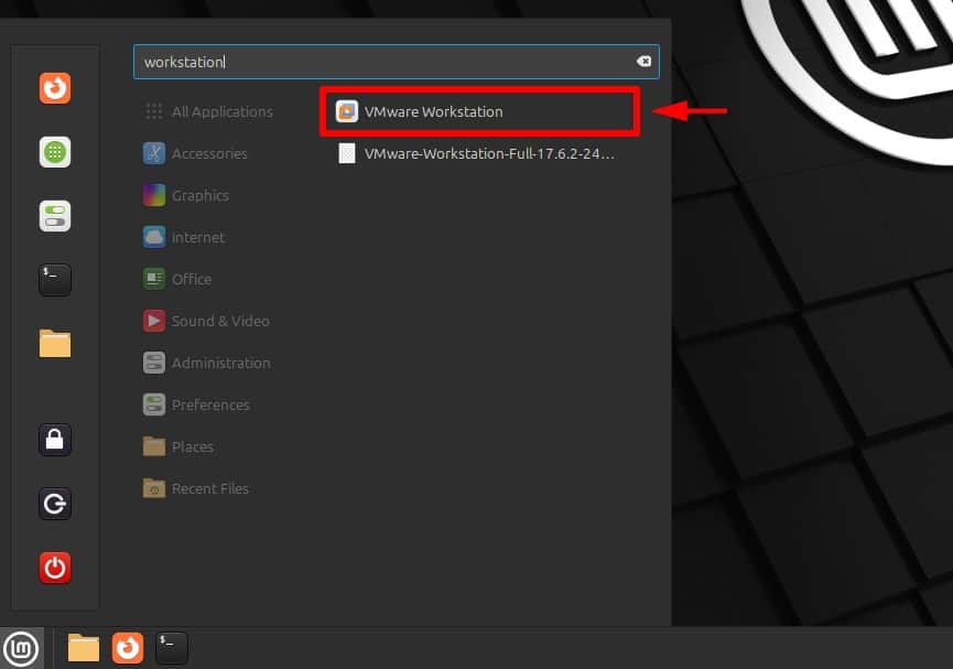Start VMware Workstation on Linux Mint 22.