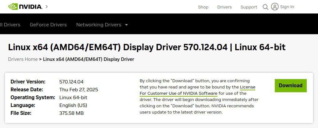 NVIDIA Releases Linux Display Driver 570.124