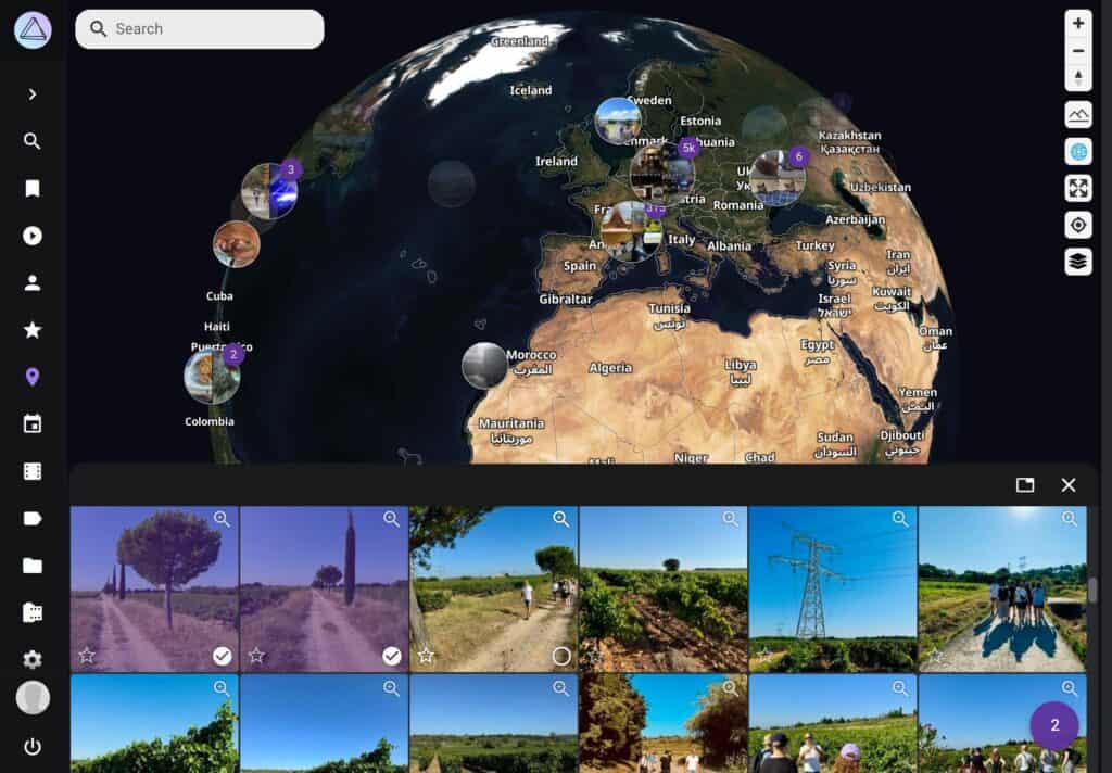 PhotoPrims 3D Earth view