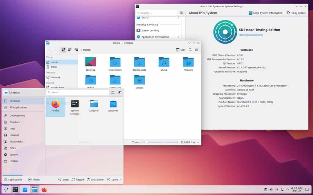 KDE Plasma 6.3 Desktop Environment