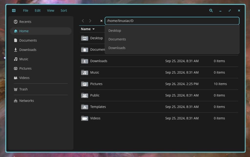 COSMIC File Manager