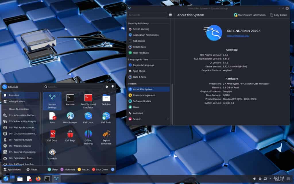 Kali Linux 2025.1a Plasma Desktop