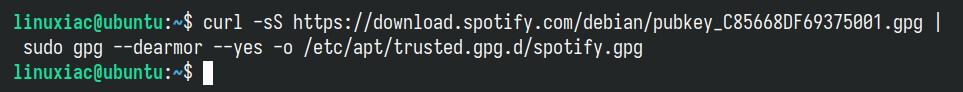 Download & import Spotify’s GPG key.